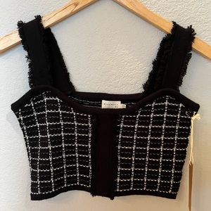 Plaid Knit Crop Top